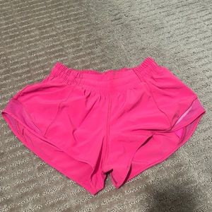 sonic pink size 2 lululemon 2.5” shorts.